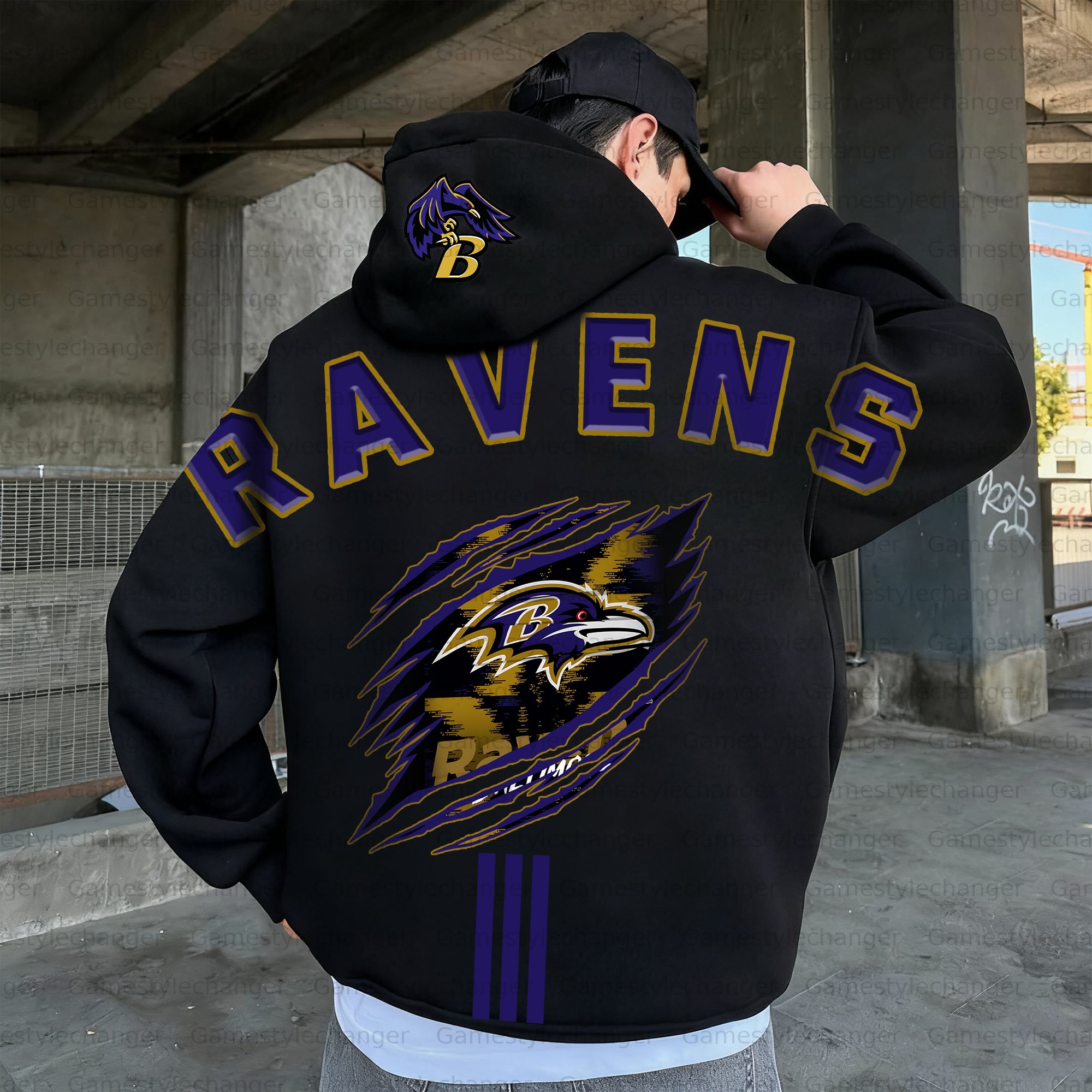 Unisex "Baltimore Ravens" Graphic Streetwear Vintage Plush Hoodie