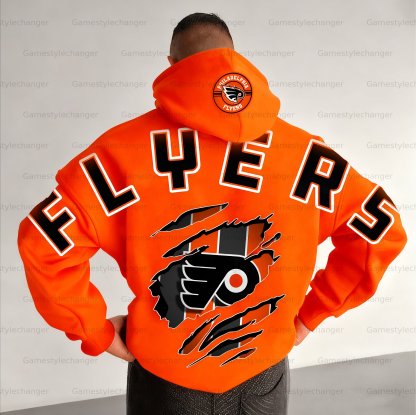 Unisex "Philadelphia Flyers" Graphic Streetwear Vintage Plush Hoodie