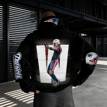 Unisex "New England Patriots" Graphic Streetwear Vintage Plush Hoodie