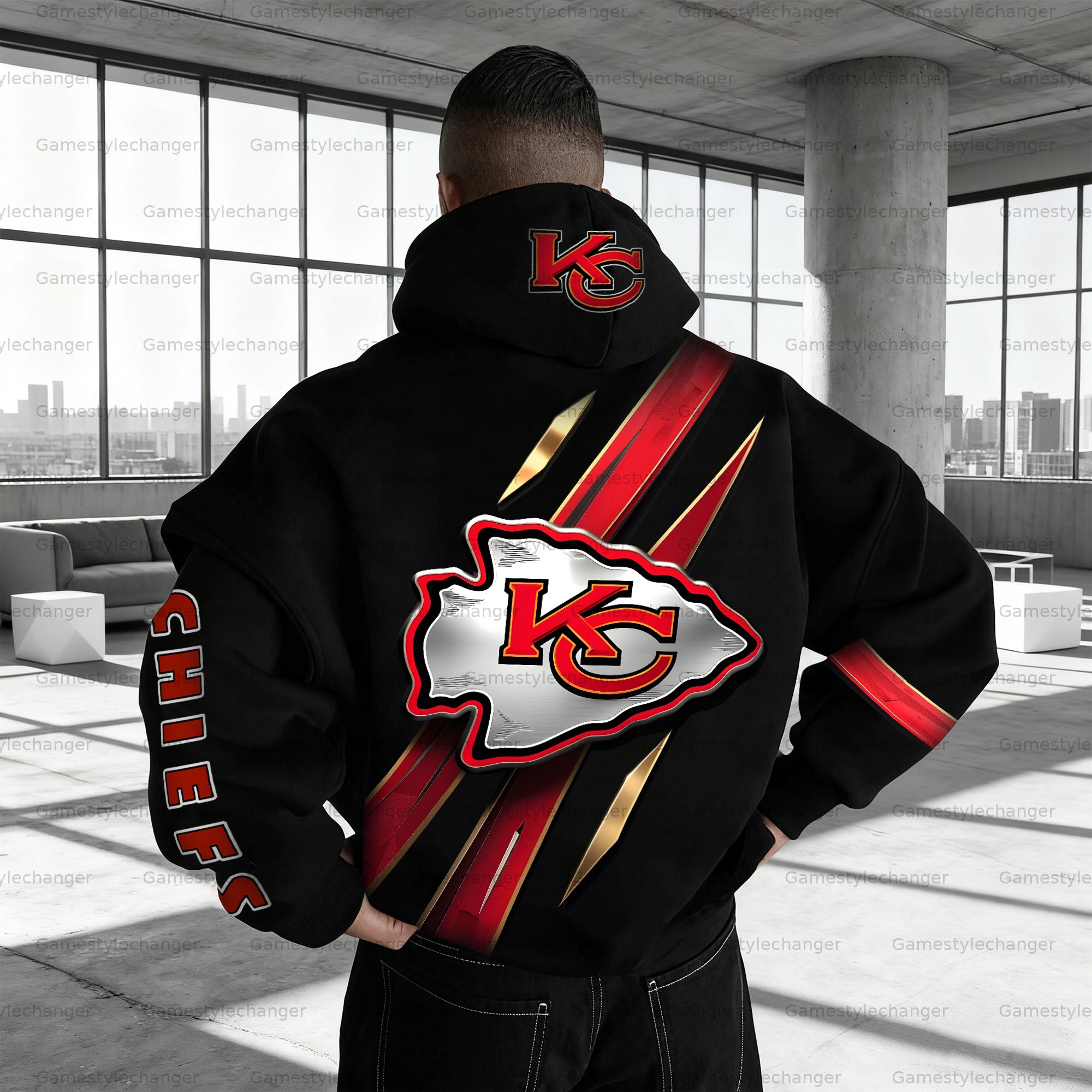 Unisex "Kansas City Chiefs" Graphic Streetwear Vintage Plush Hoodie