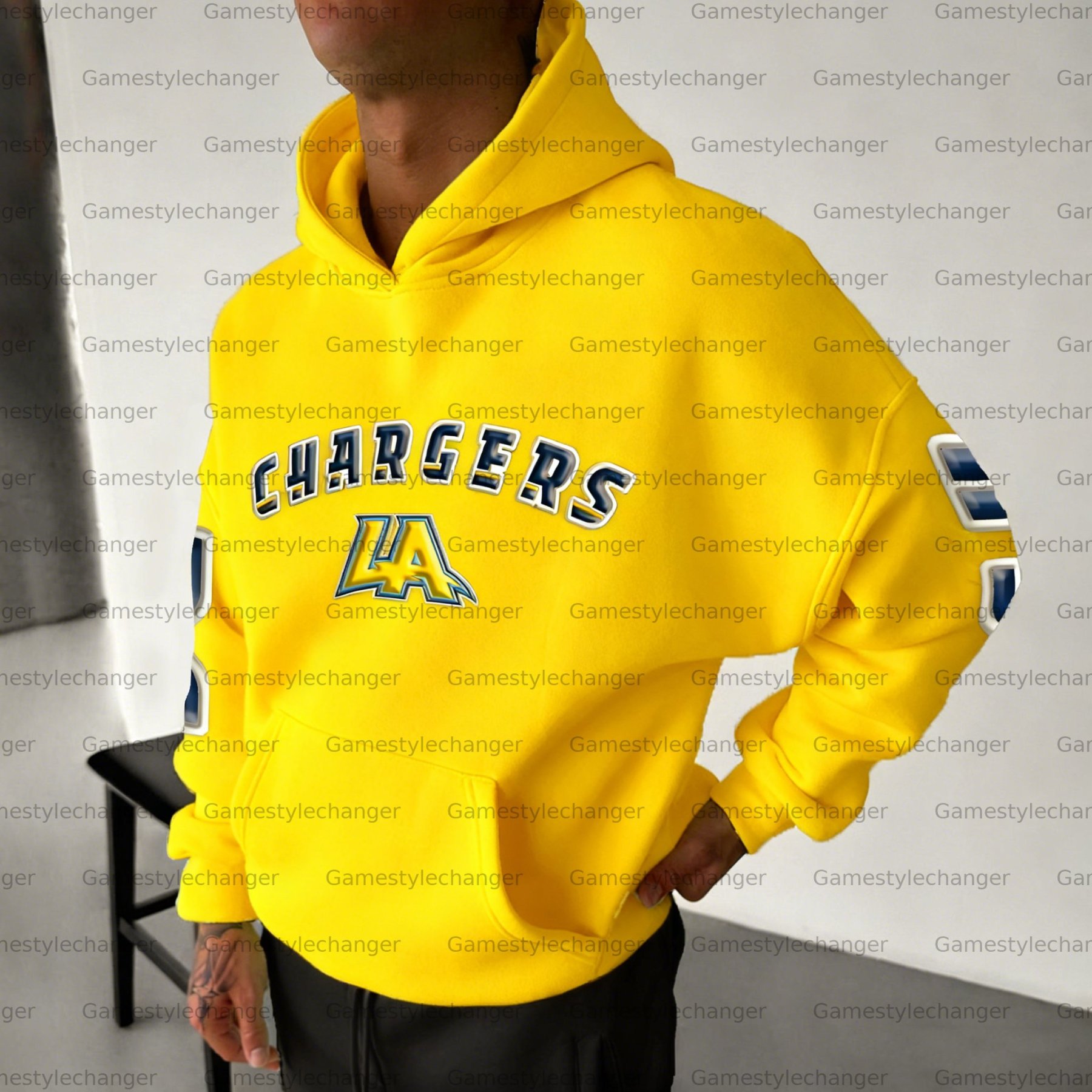 Unisex "Los Angeles Chargers" Graphic Streetwear Vintage Plush Hoodie