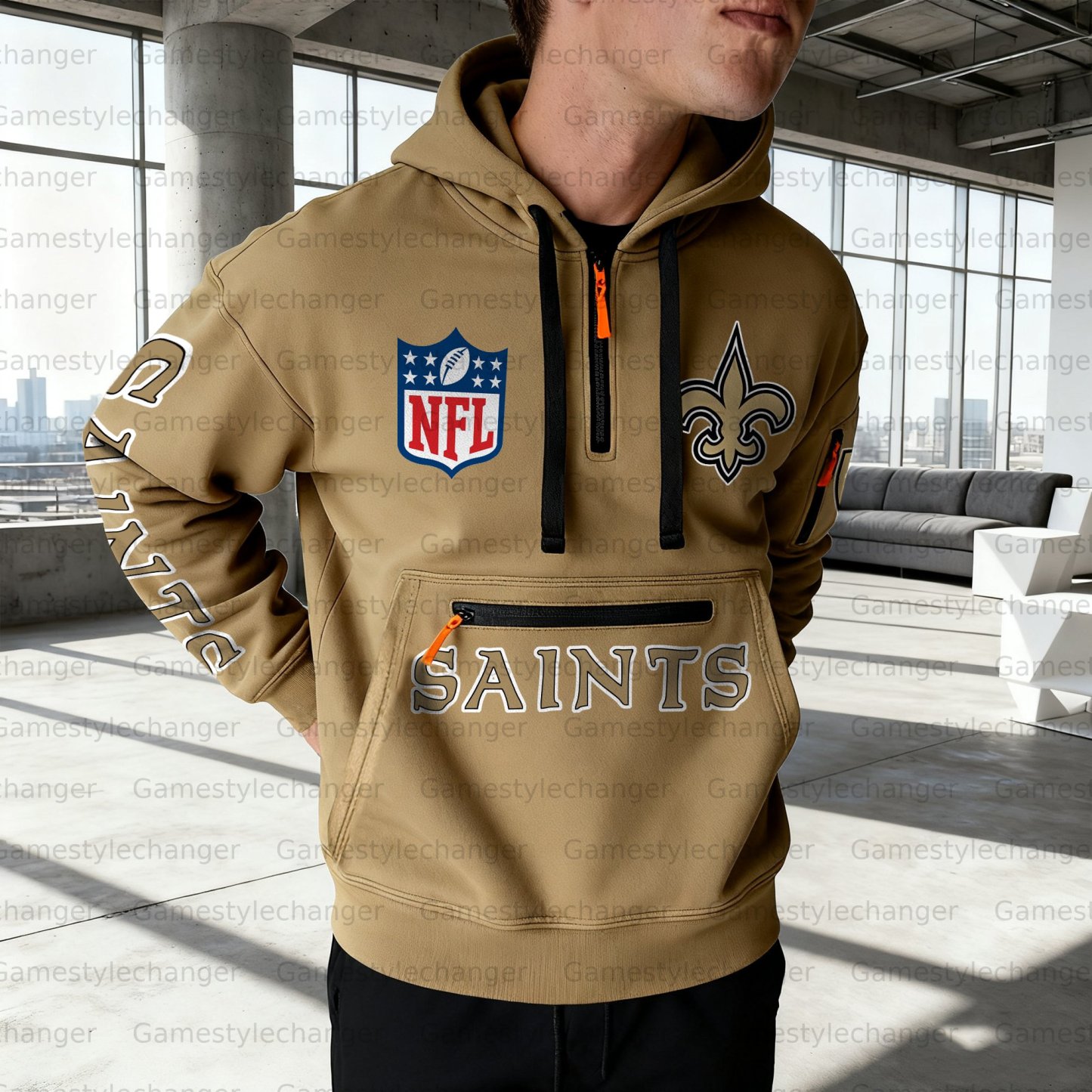 Unisex "New Orleans Saints" Graphic Streetwear Vintage Plush Hoodie