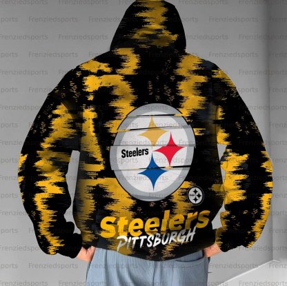 Unisex "Pittsburgh Steelers" Graphic Streetwear Vintage Plush Hoodie