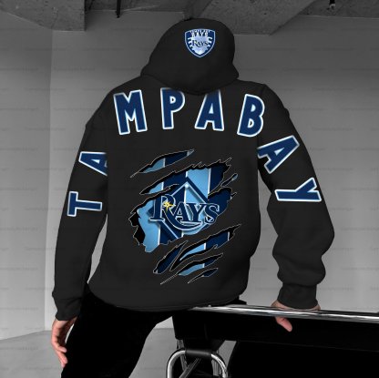 Unisex "Tampa Bay Rays" Graphic Streetwear Vintage Plush Hoodie