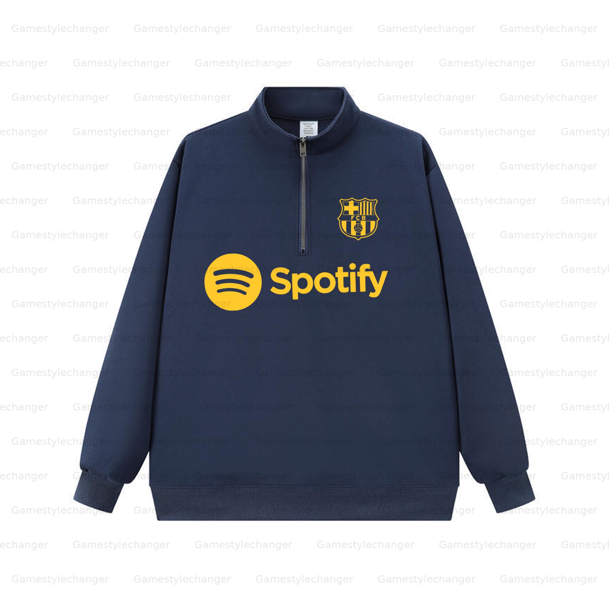 Unisex "UEFA " Graphic Streetwear Vintage Plush Zip-up Sweatshirt