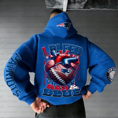 Unisex "New England Patriots" Graphic Streetwear Vintage Plush Hoodie
