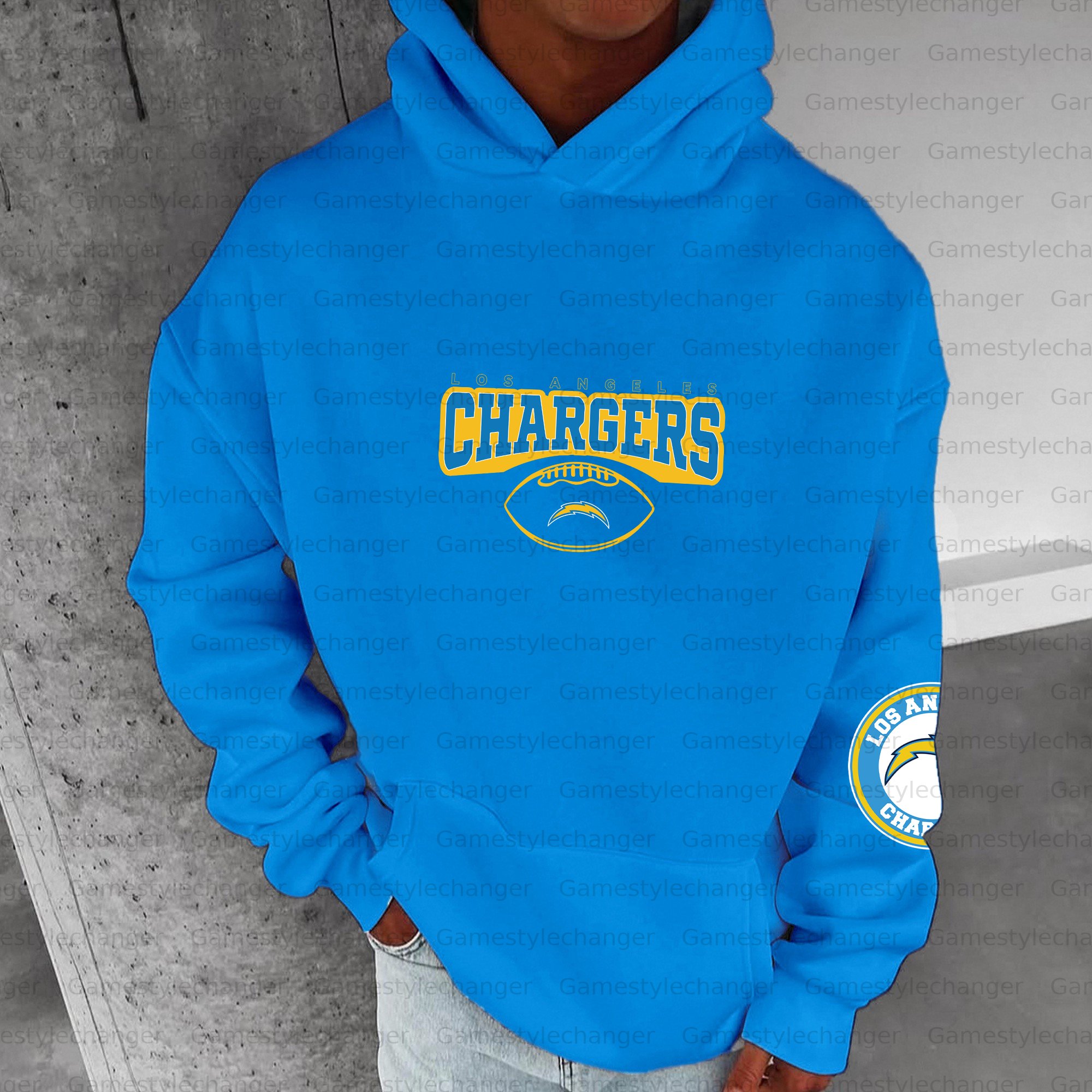 Unisex "Los angeles chargers" Graphic Streetwear Vintage Plush Hoodie