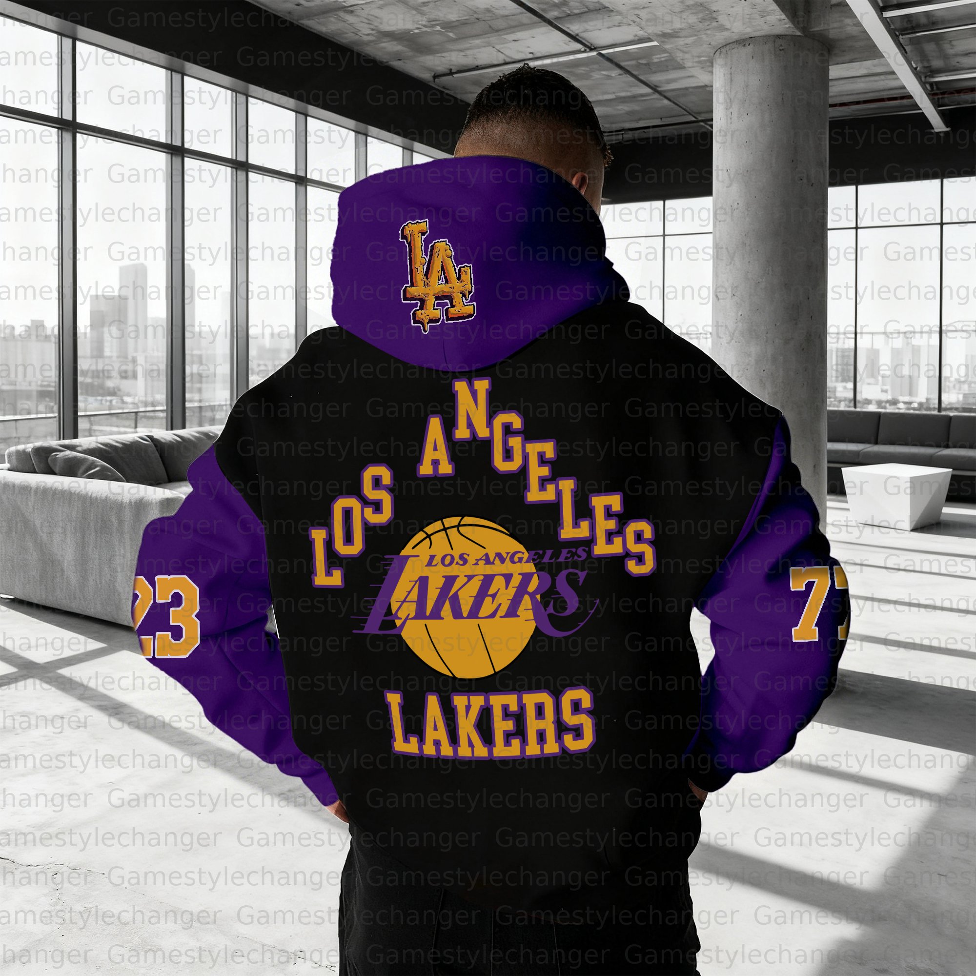 Unisex “23x77 ” Graphic Streetwear Vintage Plush Hoodie