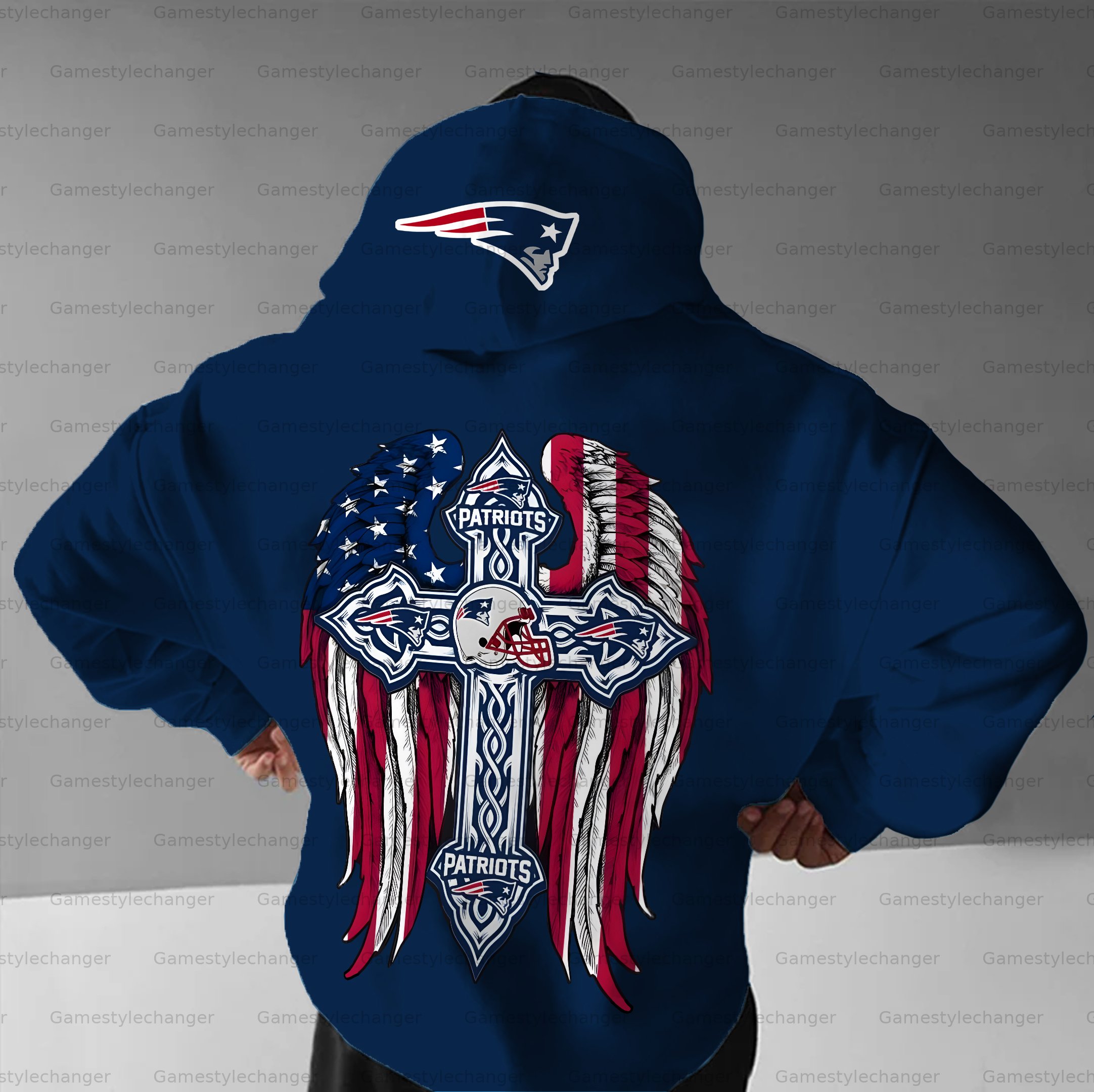 Unisex "New England Patriots" Graphic Streetwear Vintage Plush Hoodie