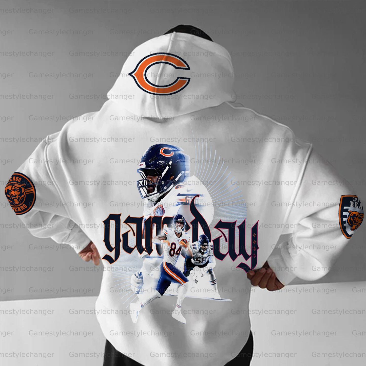 Unisex "Chicago Bears" Graphic Streetwear Vintage Plush Hoodie