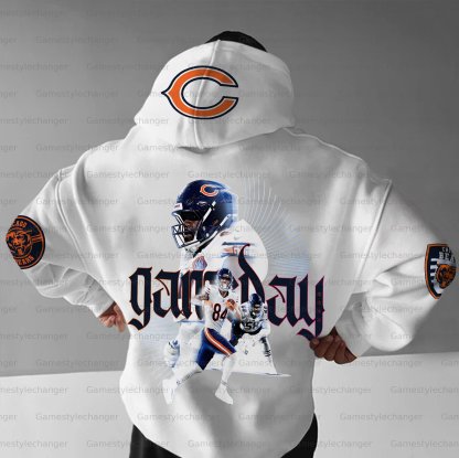 Unisex "Chicago Bears" Graphic Streetwear Vintage Plush Hoodie