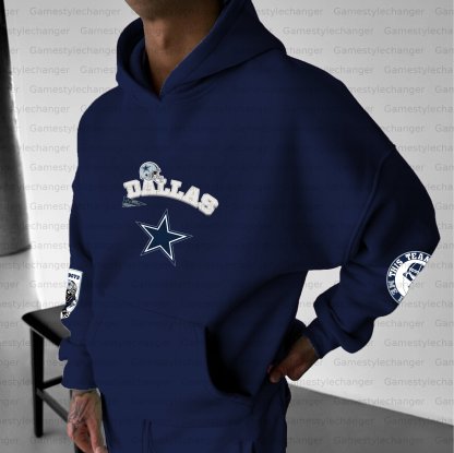 Unisex "Dallas Cowboys" Graphic Streetwear Vintage Plush Hoodie