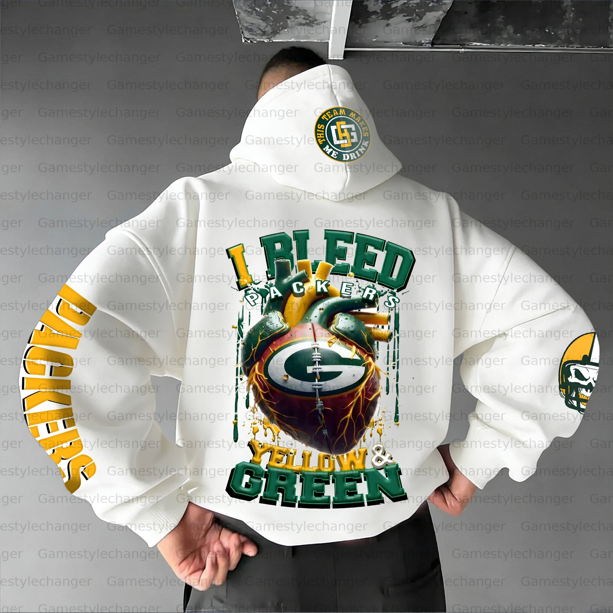 Unisex "Green Bay Packers" Graphic Streetwear Vintage Plush Hoodie