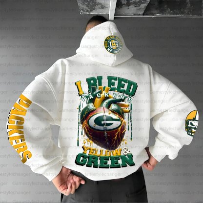 Unisex "Green Bay Packers" Graphic Streetwear Vintage Plush Hoodie