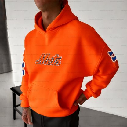 Unisex "New York Mets" Graphic Streetwear Vintage Plush Hoodie