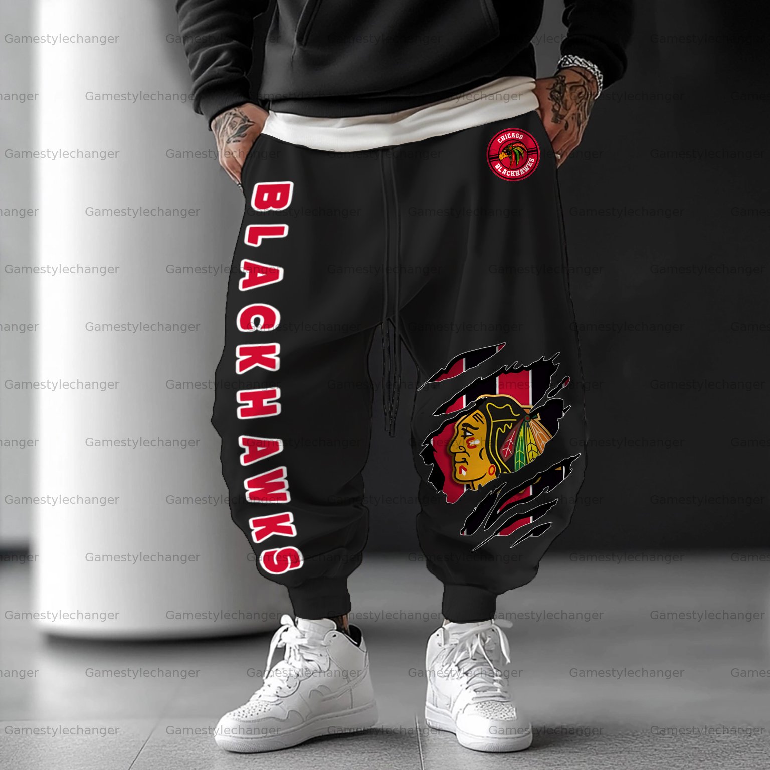 Unisex  “Chicago Blackhawks” Casual Anime Streetwear Pant