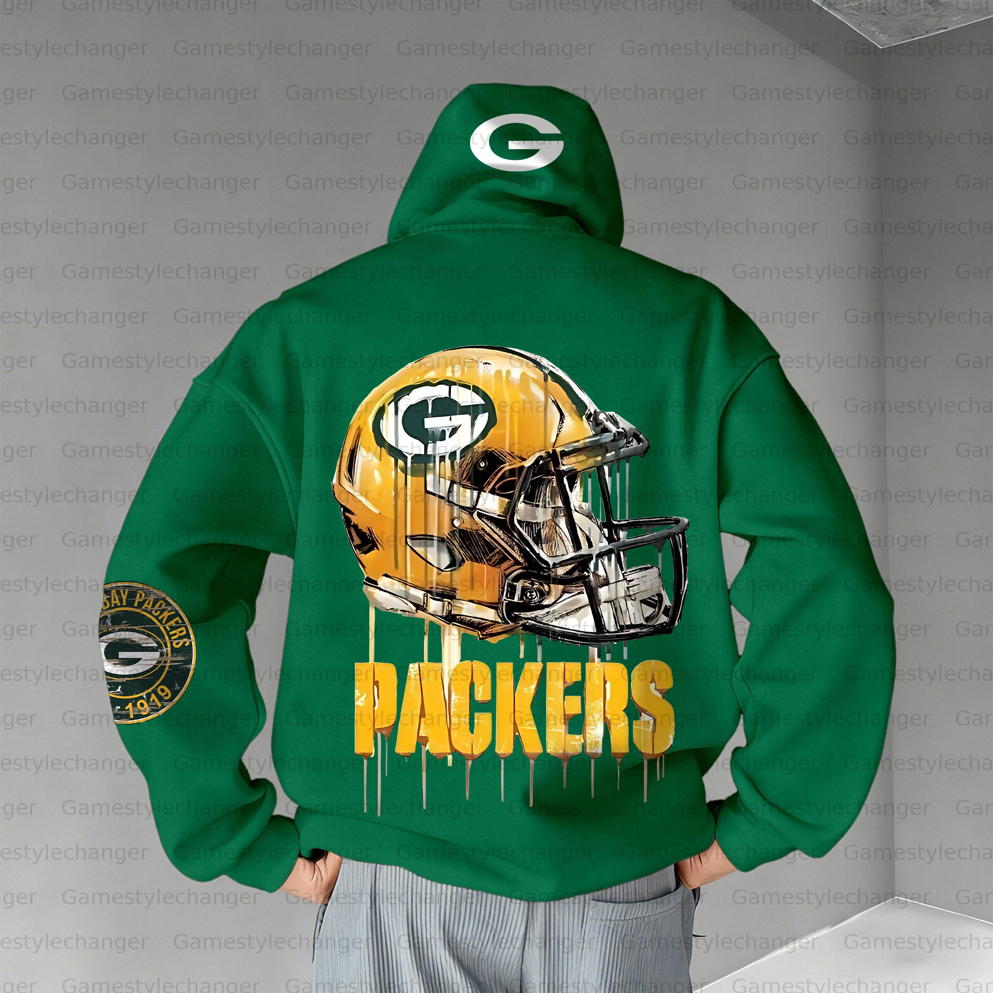 Unisex "Green Bay Packers" Graphic Streetwear Vintage Plush Hoodie