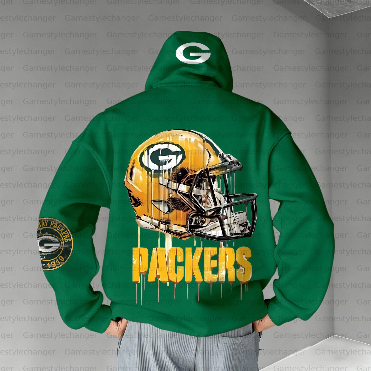 Unisex "Green Bay Packers" Graphic Streetwear Vintage Plush Hoodie