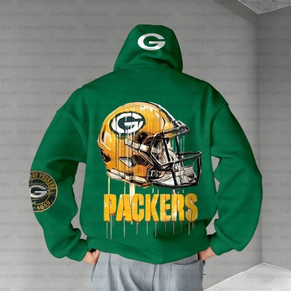 Unisex "Green Bay Packers" Graphic Streetwear Vintage Plush Hoodie