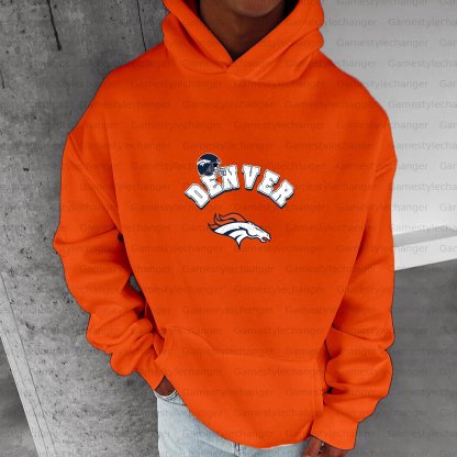 Unisex "Denver Broncos " Graphic Streetwear Vintage Plush Hoodie