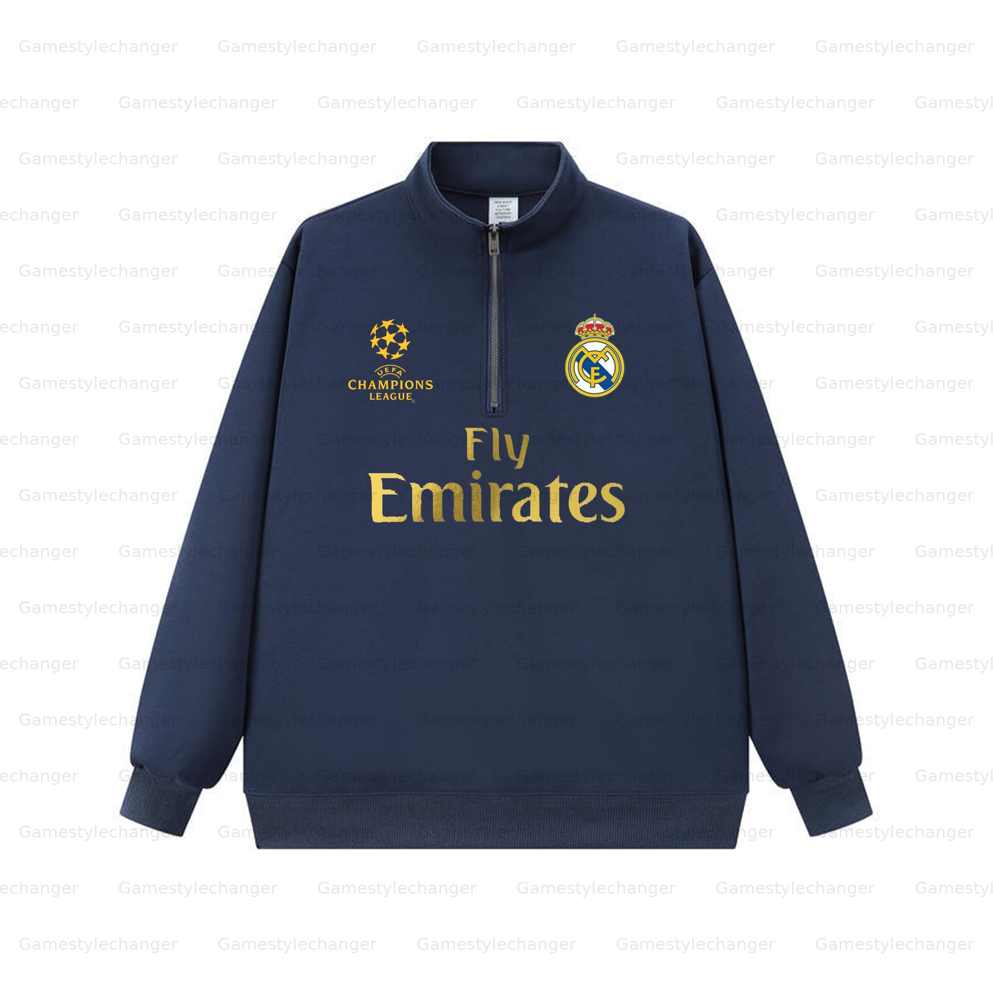 Unisex "UEFA " Graphic Streetwear Vintage  Zip-up Sweatshirt