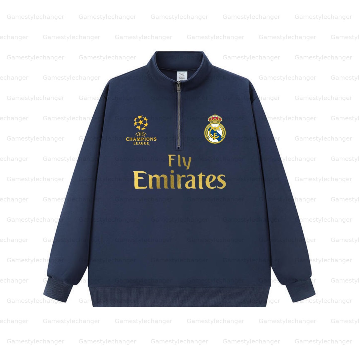 Unisex "UEFA " Graphic Streetwear Vintage  Zip-up Sweatshirt