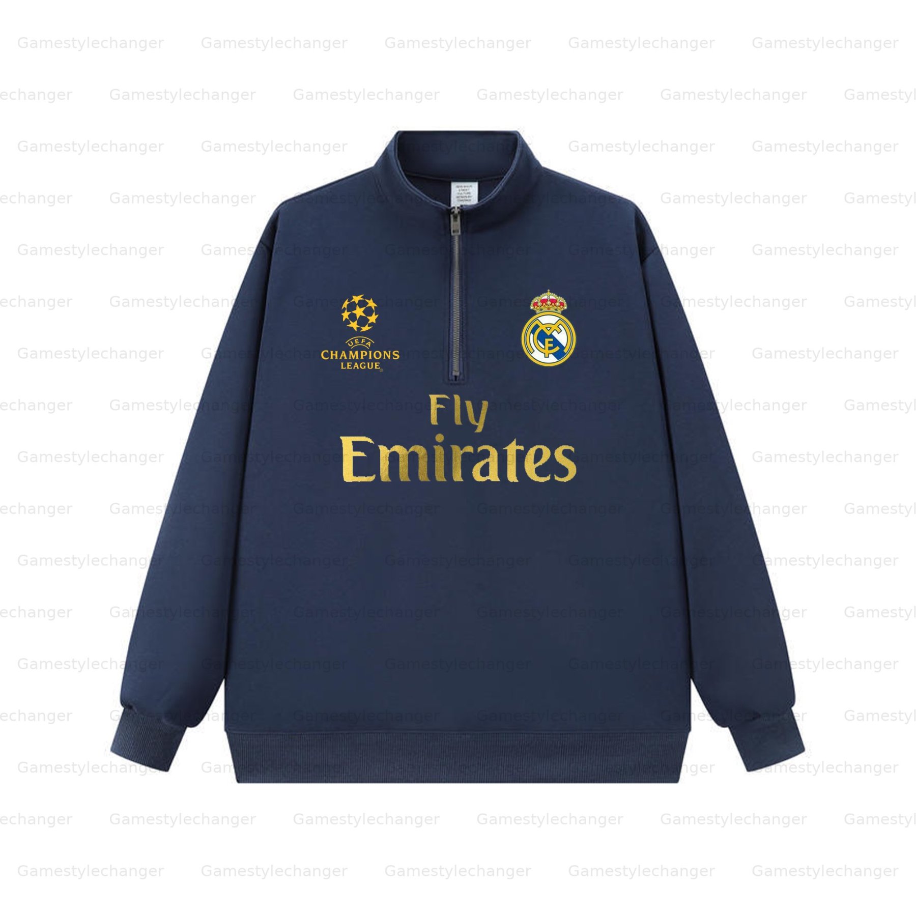 Unisex "UEFA " Graphic Streetwear Vintage  Zip-up Sweatshirt