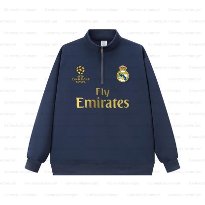 Unisex "UEFA " Graphic Streetwear Vintage  Zip-up Sweatshirt