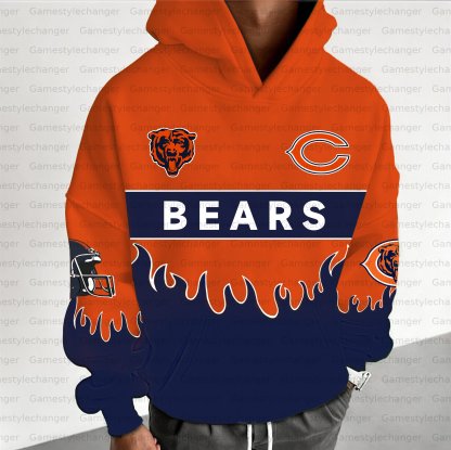 Unisex "Chicago Bears" Graphic Streetwear Vintage Plush Hoodie