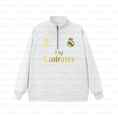 Unisex "UEFA " Graphic Streetwear Vintage  Zip-up Sweatshirt