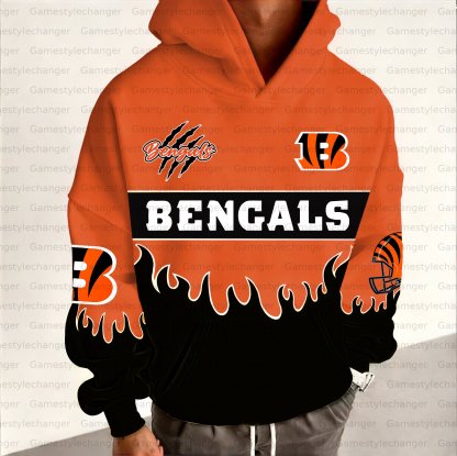 Unisex "Cincinnati Bengals " Graphic Streetwear Vintage Plush Hoodie
