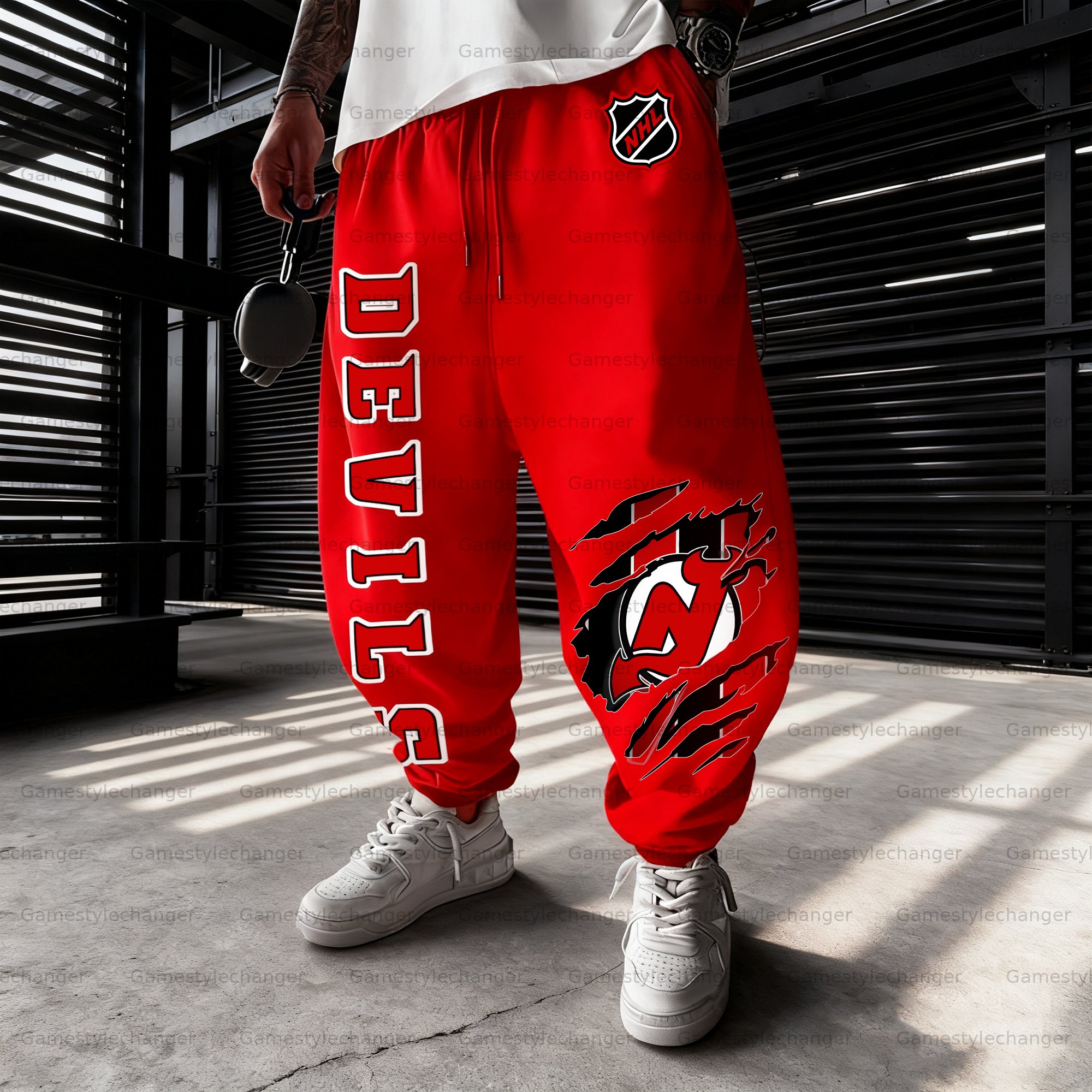 Unisex  “New Jersey Devils” Casual Anime Streetwear Pant