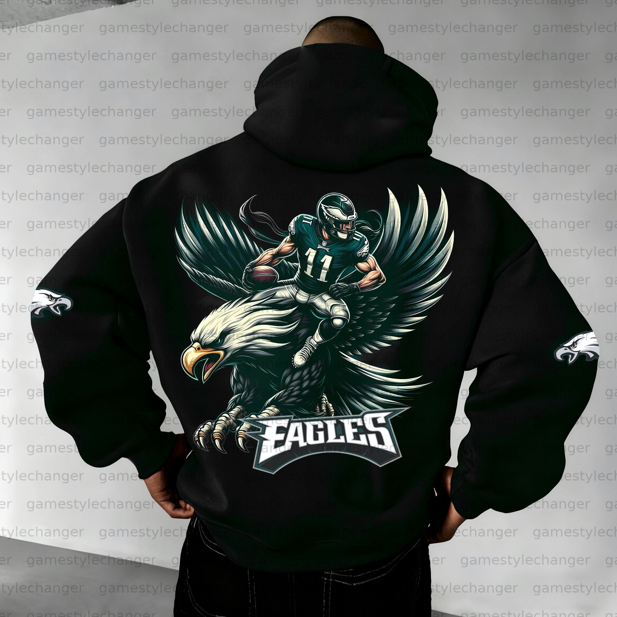 Unisex "Philadelphia Eagles" Graphic Streetwear Vintage Plush Hoodie