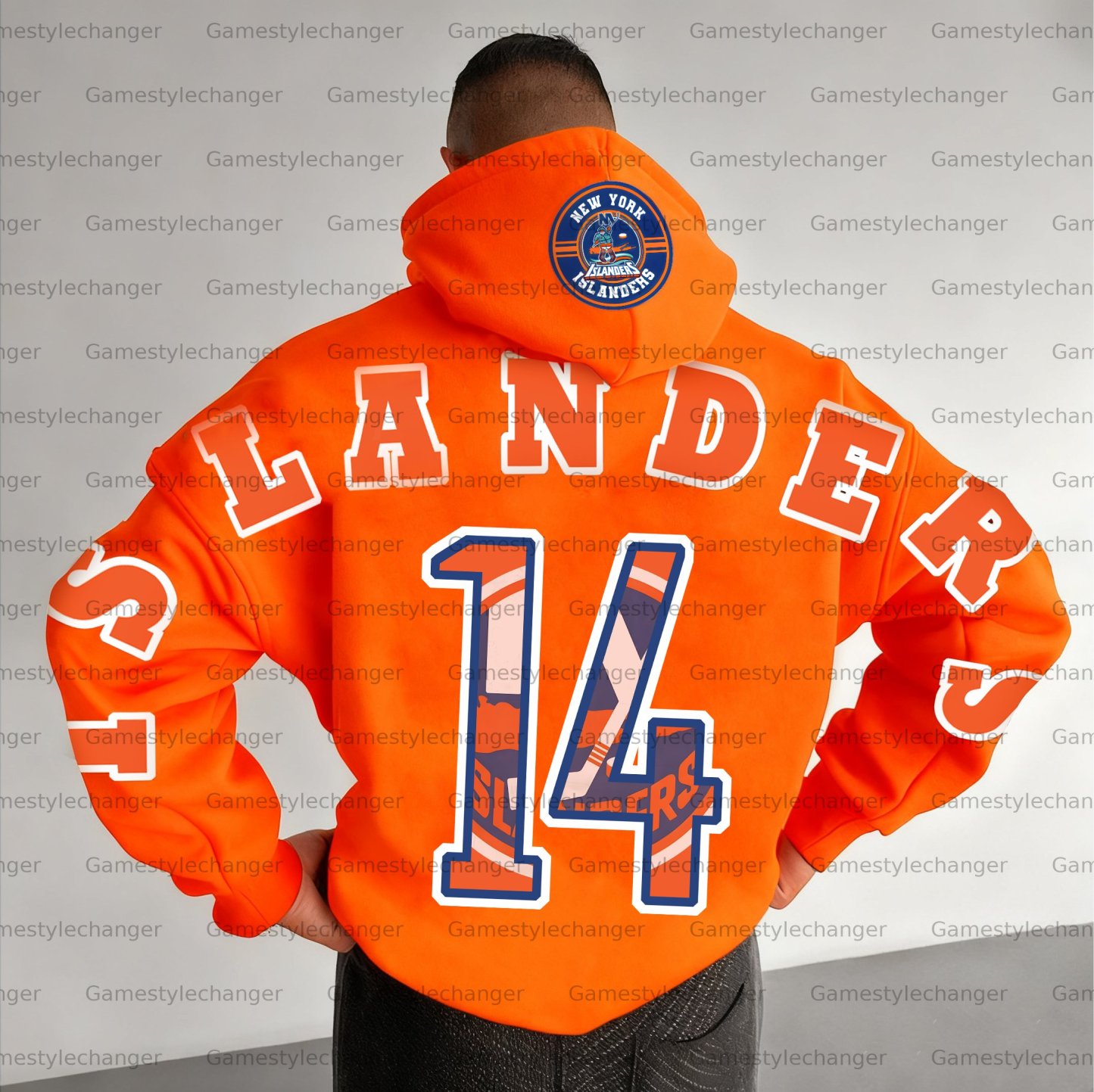 Unisex "New York Islanders" Graphic Streetwear Vintage Plush Hoodie