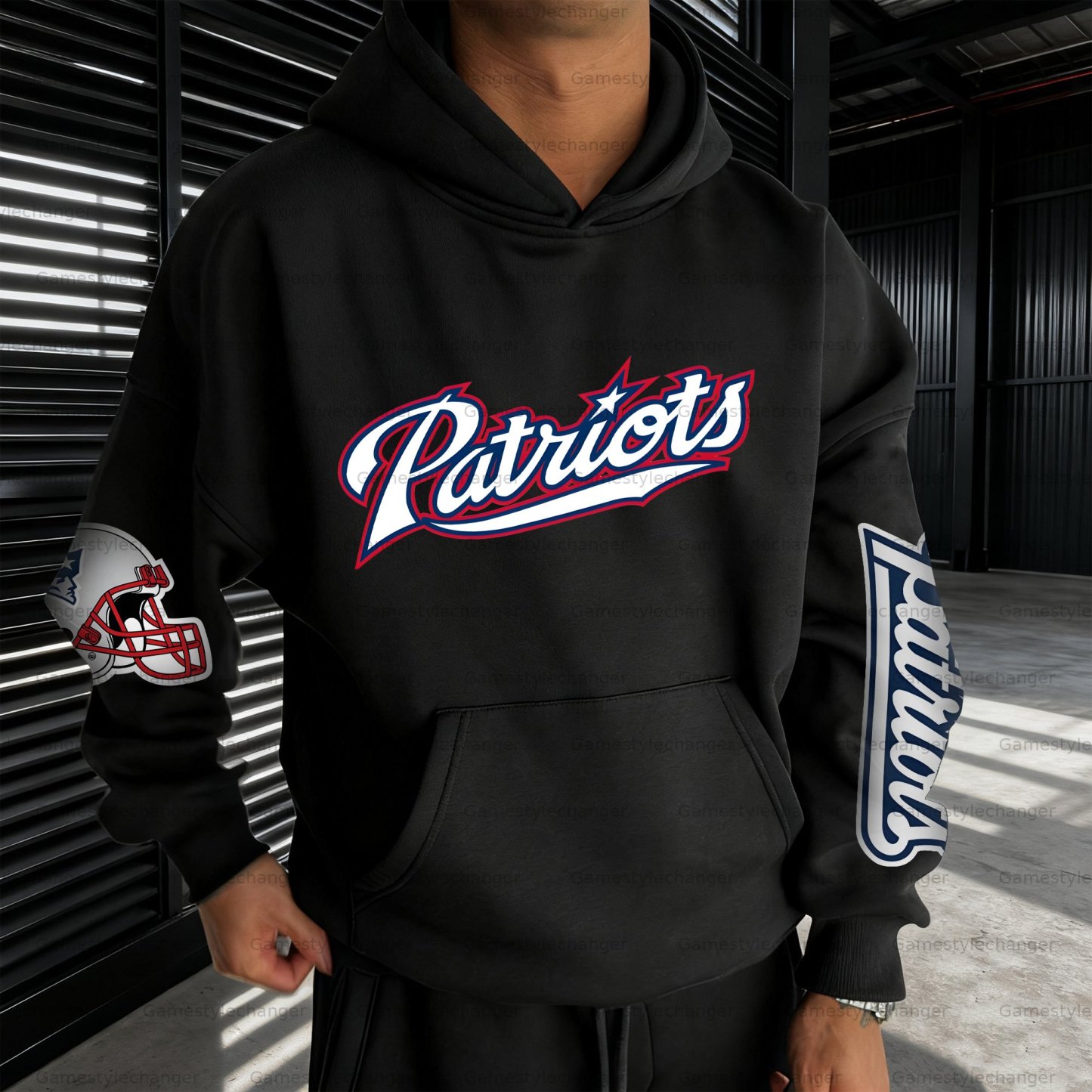 Unisex "New England Patriots" Graphic Streetwear Vintage Plush Hoodie
