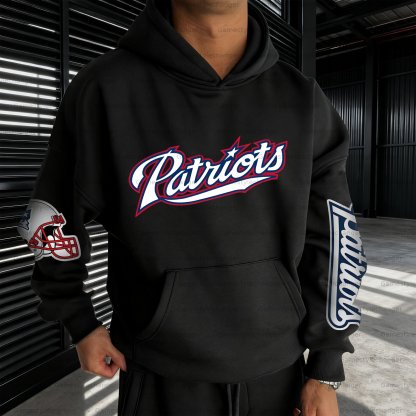 Unisex "New England Patriots" Graphic Streetwear Vintage Plush Hoodie