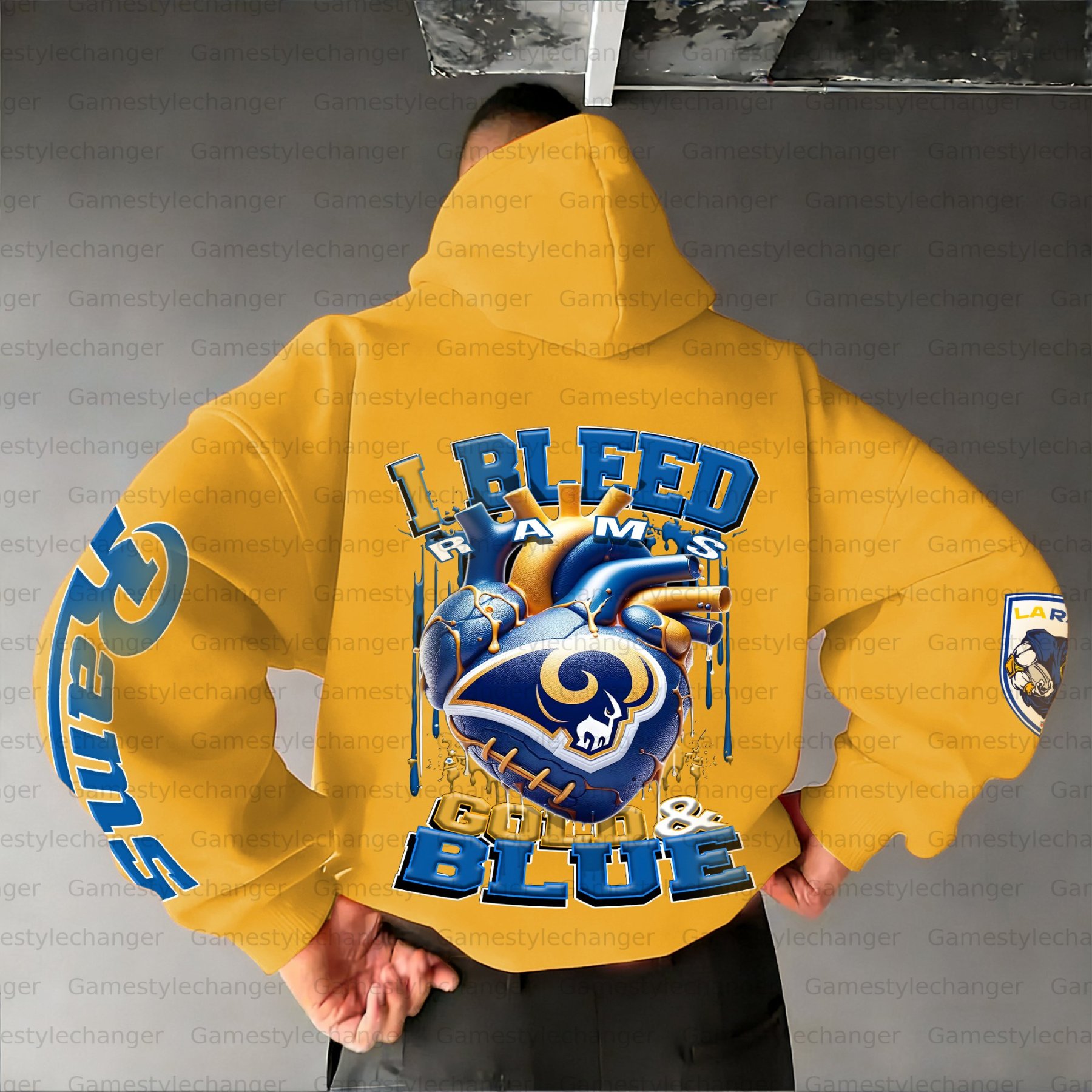 Unisex "Los angeles rams" Graphic Streetwear Vintage Plush Hoodie
