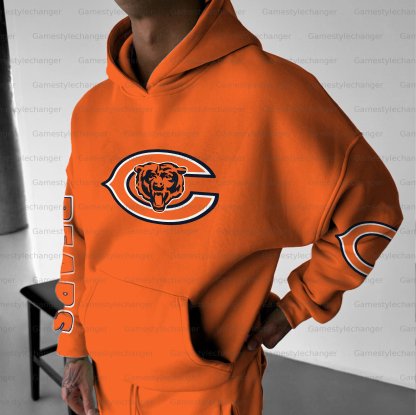 Unisex "Chicago Bears" Graphic Streetwear Vintage Plush Hoodie