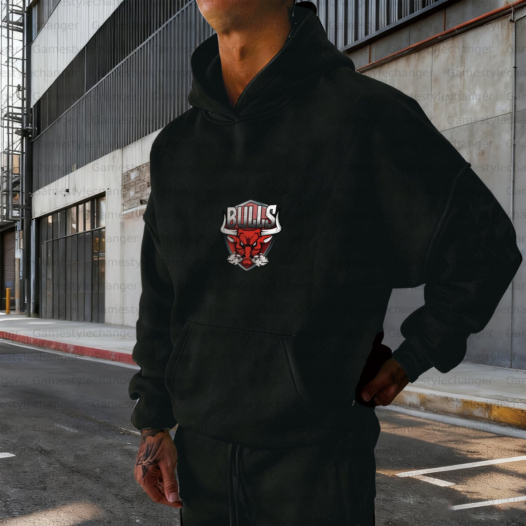 Unisex "Chicago Bulls" Graphic Streetwear Vintage Plush Hoodie