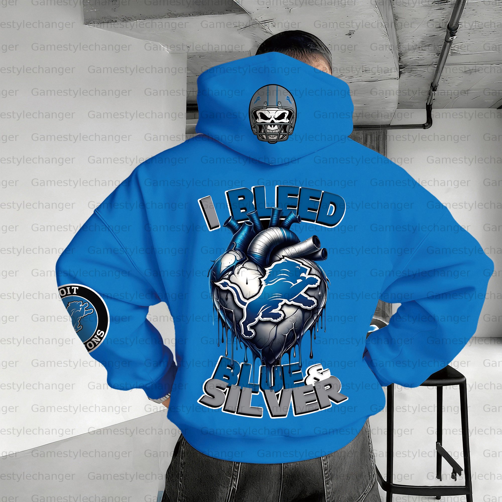 Unisex "Detroit Lions" Graphic Streetwear Vintage Plush Hoodie