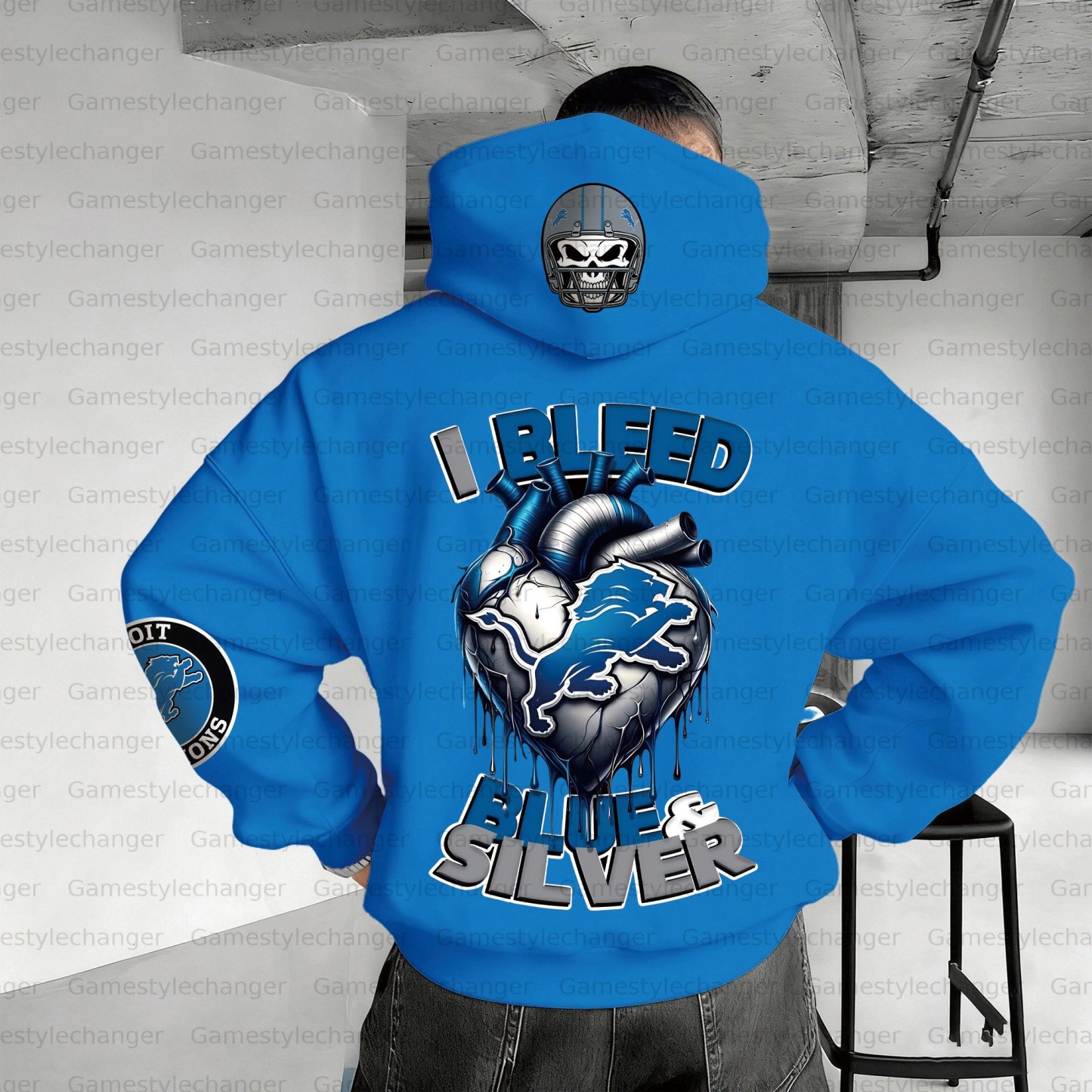 Unisex "Detroit Lions" Graphic Streetwear Vintage Plush Hoodie