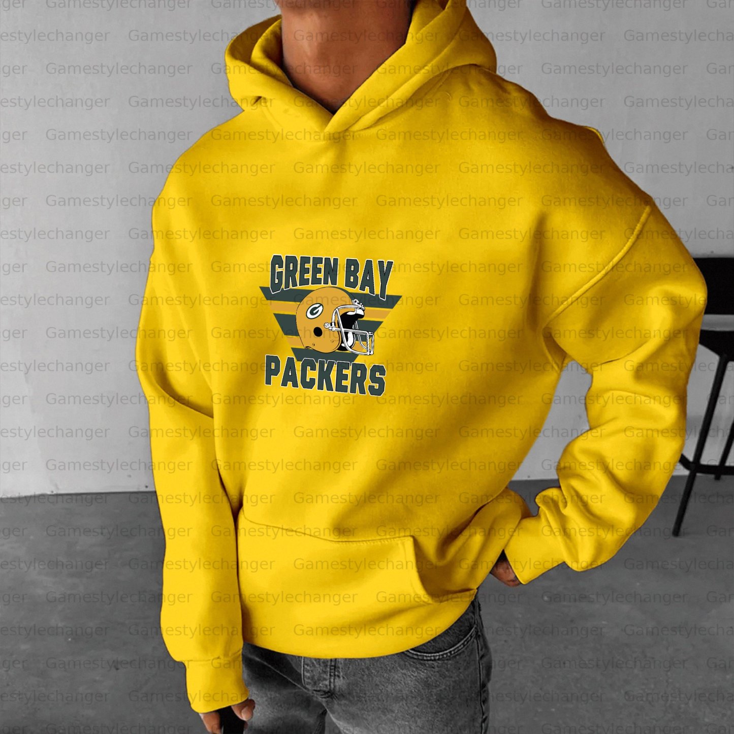 Unisex "Green Bay Packers" Graphic Streetwear Vintage Plush Hoodie