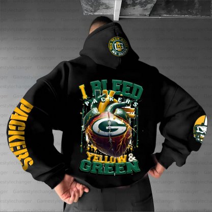 Unisex "Green Bay Packers" Graphic Streetwear Vintage Plush Hoodie