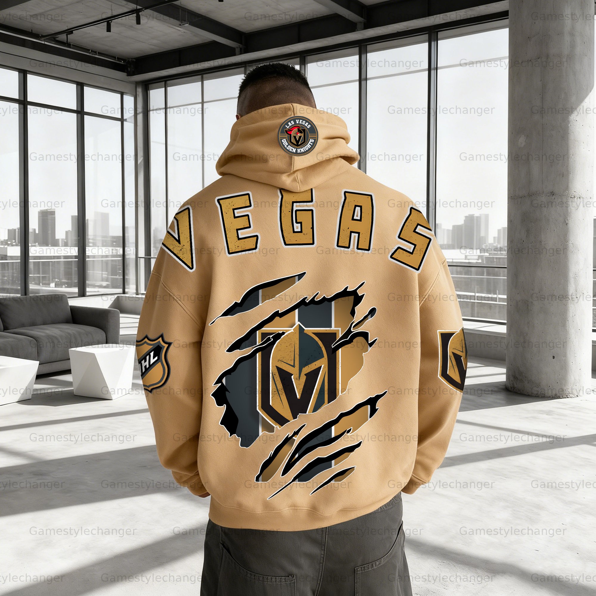 Unisex "Vegas Golden Knights" Graphic Streetwear Vintage Plush Hoodie