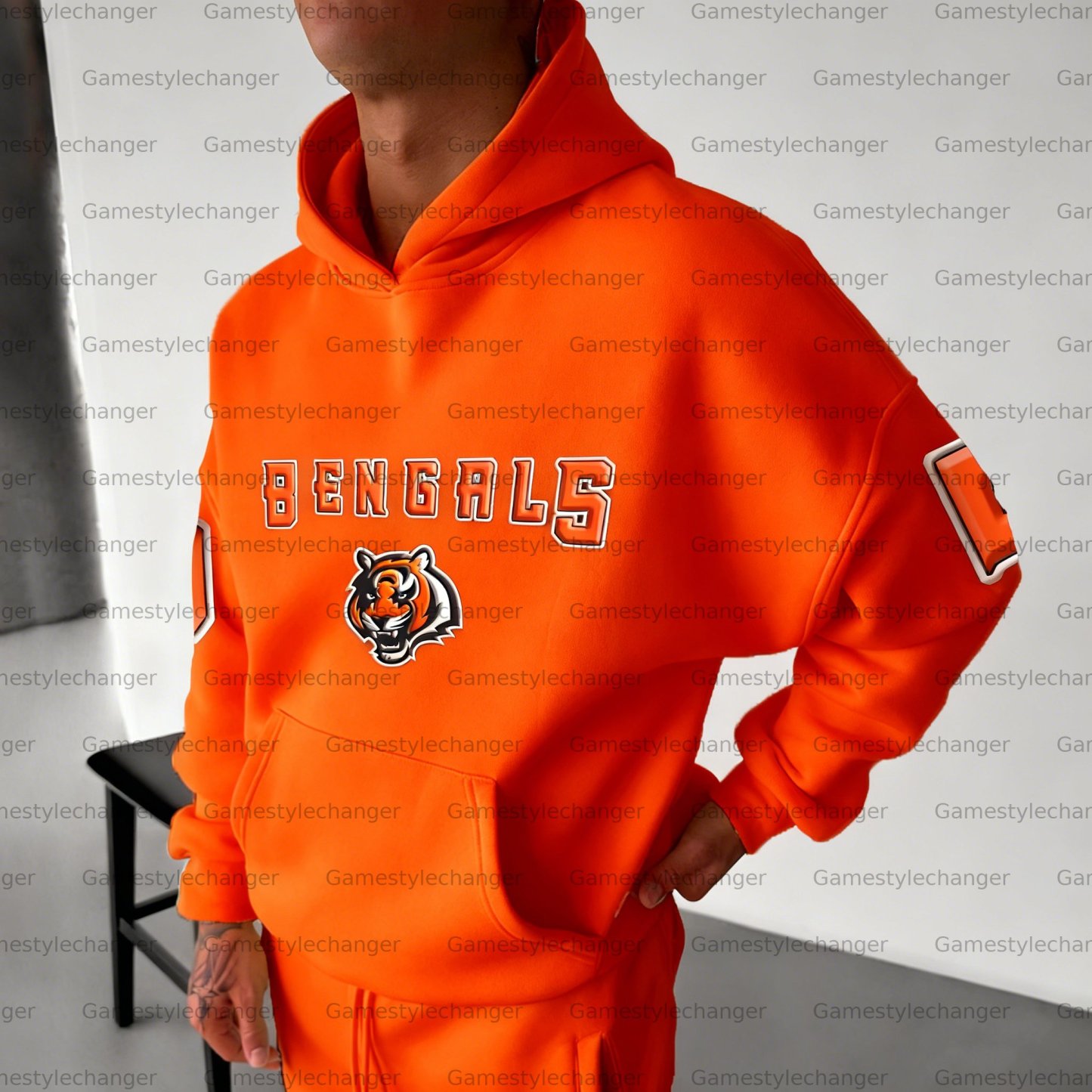 Unisex "Cincinnati Bengals" Graphic Streetwear Vintage Plush Hoodie