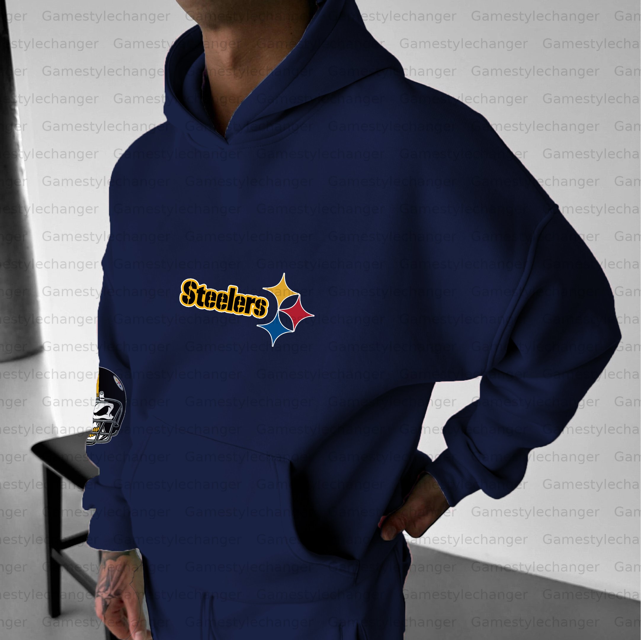 Unisex "Pittsburgh Steelers" Graphic Streetwear Vintage Plush Hoodie