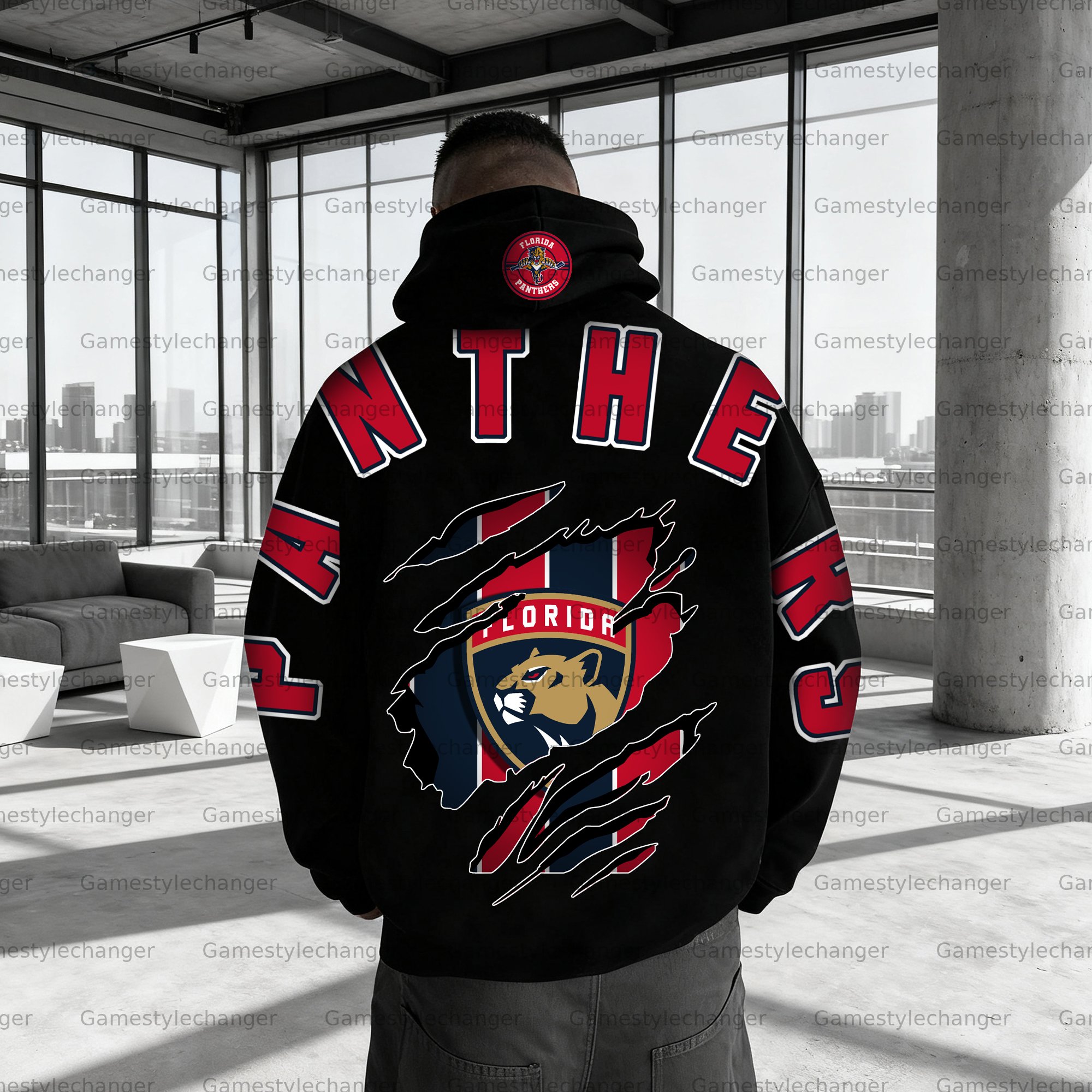 Unisex "Florida Panthers" Graphic Streetwear Vintage Plush Hoodie