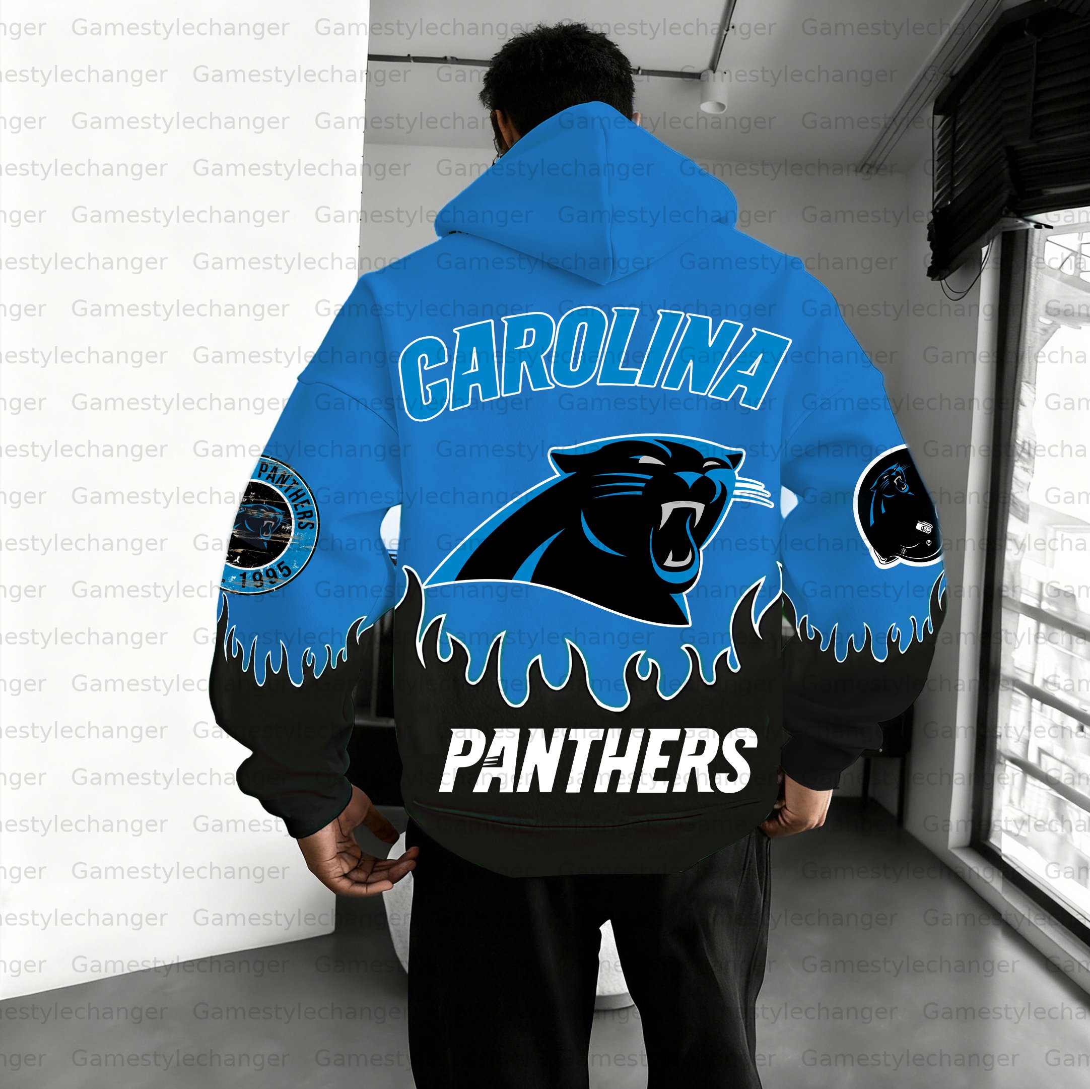 Unisex "Carolina Panthers" Graphic Streetwear Vintage Plush Hoodie