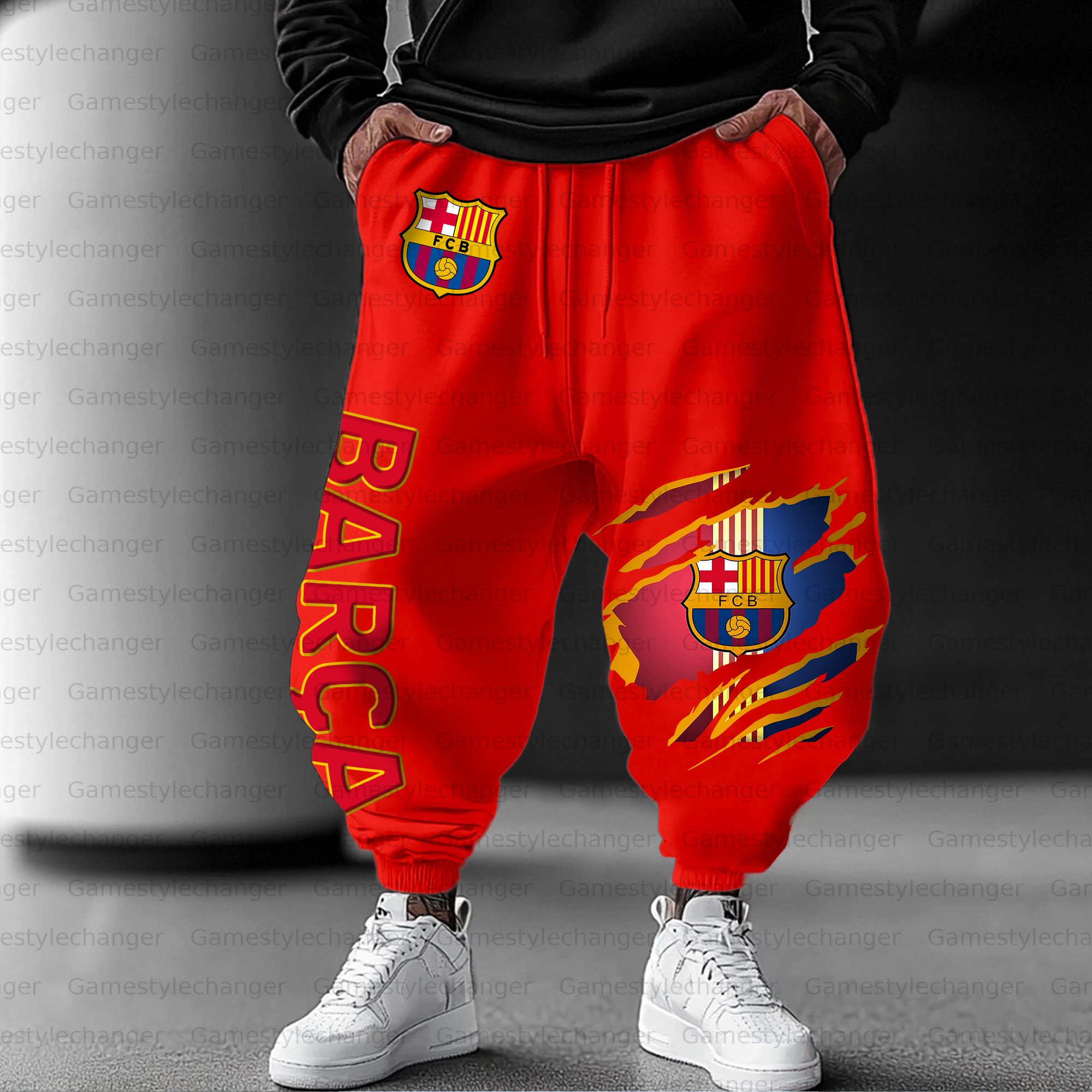 Unisex  “FC Barcelona” Casual Anime Streetwear Pant