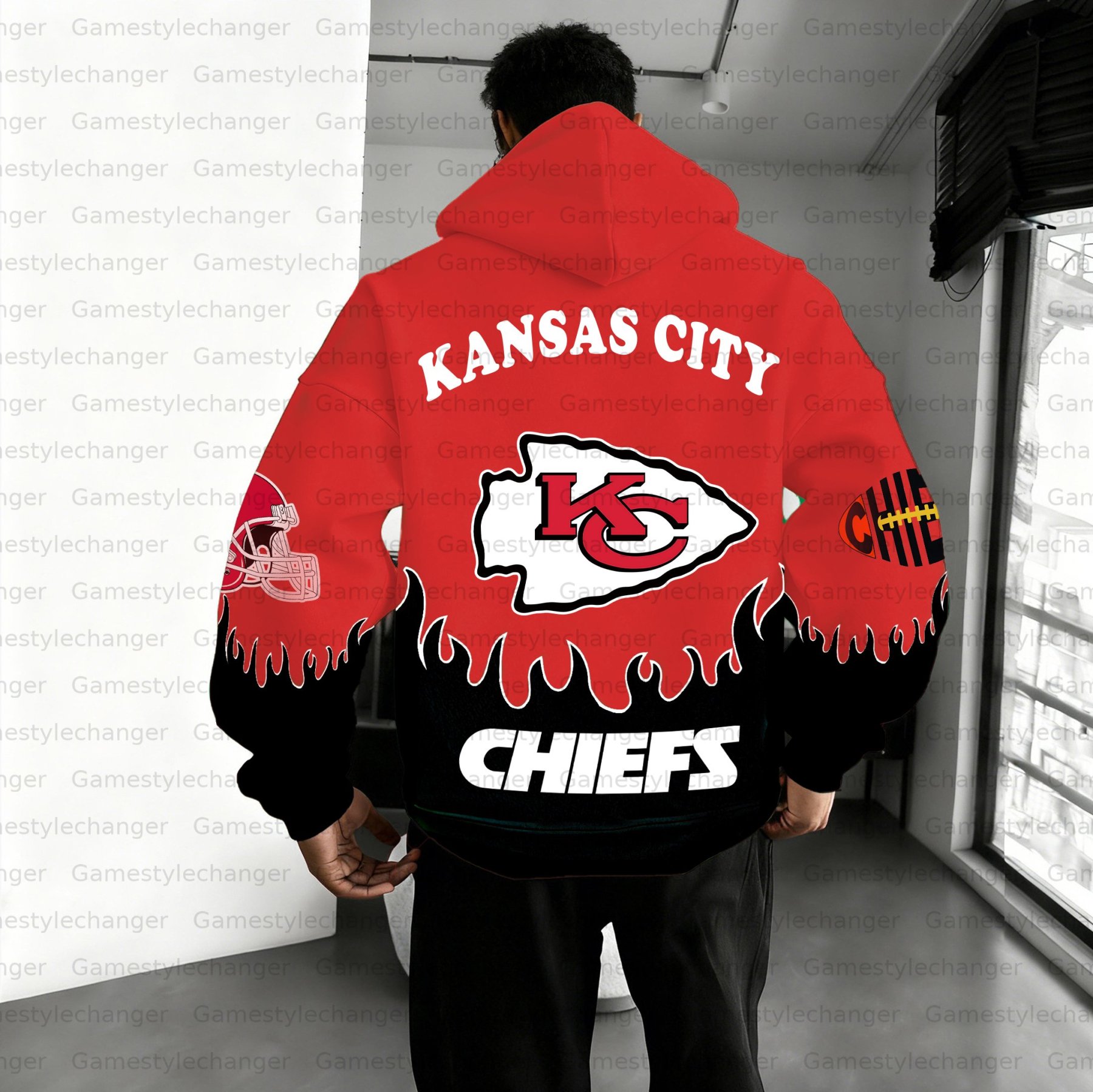 Unisex "Kansas City Chiefs" Graphic Streetwear Vintage Plush Hoodie